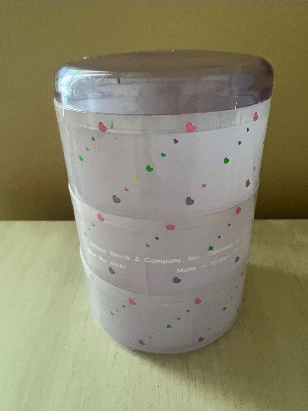 1980’s Three-in-One Trinket Box Stacker - Lavender Heart Design